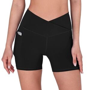 Black Women's High-Waisted Biker Shorts